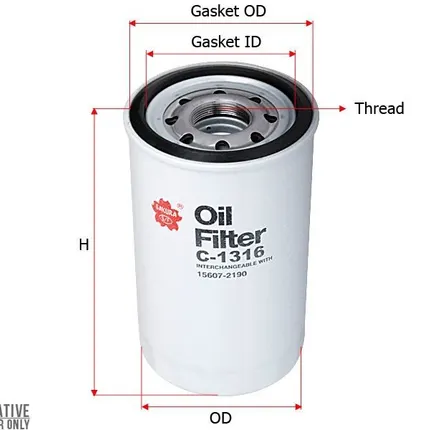 Фото №0 Фильтр масляный C-1316 Sakura