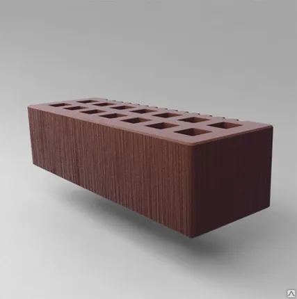 Фото №0 Кирпич керамический лицевой пустотелый с фаской 0,7 НФ коричневый дерюга