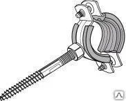 Фото №0 Хомут для труб с резиновой прокладкой, болтом и дюбелем 1/2&quot; (20-24мм)