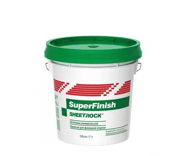 фото ШПАКЛЕВКА DANOGIPS SUPERFINISH 17 Л/ 28 КГ ЗЕЛЕНАЯ КРЫШКА (1/36)