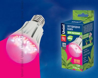 фото Лампа светодиодная для растений LED-A60-9W/SP/E27/CL