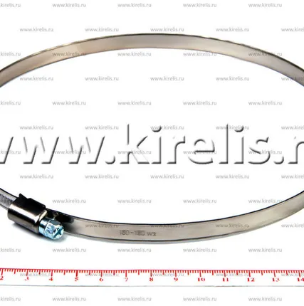 Фото №0 160-180 мм Хомут червячный (нерж.сталь W2, шир.ленты 9 мм)