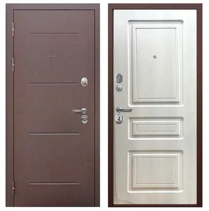 Фото №0 Дверь входная Толстяк (Ferroni) металл/МДФ, Медный антик/Белый ясень 2050х860мм, ЛЕВАЯ