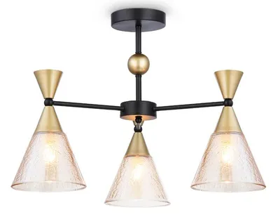 фото Светильник подвесной AMBRELLA LIGHT TR3169/3 BK/GD черный/золото E27/3 max 60W D580*380