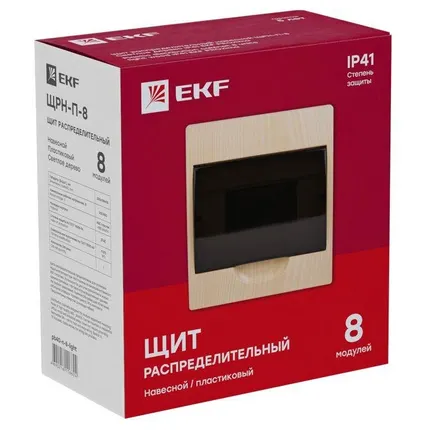 Фото №3 Щит ЩРН-П-8 IP41 светлое дерево PROxima EKF pb40-n-8-light