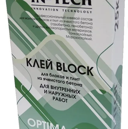 Фото №0 Клей для блоков IN-TECK (Ин-тек) BLOCK мешок 25кг