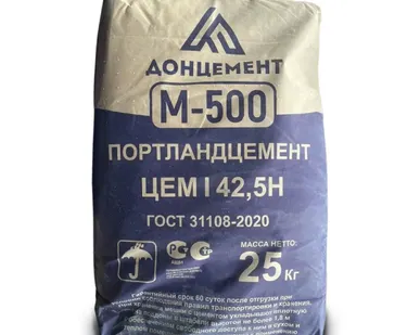 фото Цемент портланд ЦЕМ I 42.5 Н Донцемент 25 кг (500 Д0) (64 шт/пал)