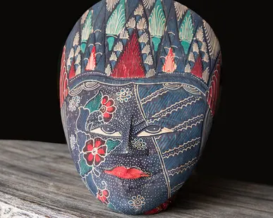 фото Маска "Орнамент" на удачу, синяя, 28,5см*20,5см, Chateau Collection CC-MASK-OBLUE