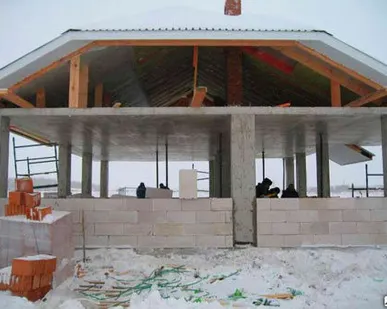 фото Возведение фундамента