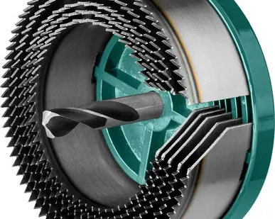 фото Пила сегментная наборная KRAFTOOL по дереву, 5 полотен: 68-74-80-90-100x32 мм