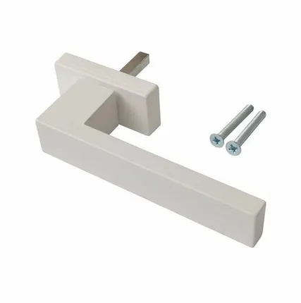 Фото №0 Ручка оконная Internika DUBLIN 40 мм, алюминиевая, 2 винта, белый матовый RAL9016M (45°)