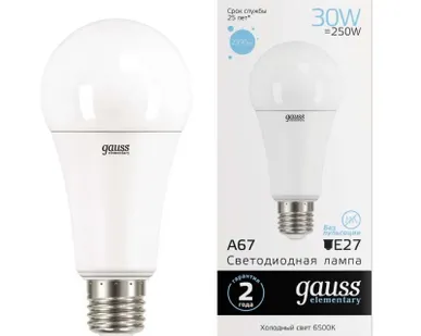 фото Лампа светодиодная Elementary A67 30Вт E27 6500К Gauss 73239