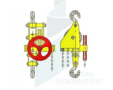 фото Таль ручная червячная стационарная грузоподъемность 3,2 т, подъем 6 м