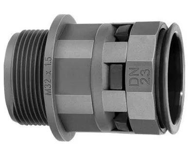 фото Переходник труба-коробка DN 17мм М20х1.5 полиамид черн. IP66 DKC PAM17M20N