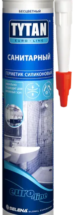 Фото №0 Герметик силиконовый санитарный Tytan Euro-Line прозрачный 280мл 93660