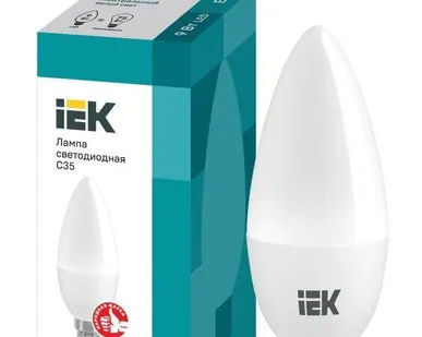 фото Лампа светодиодная ECO C35 9Вт свеча 4000К E14 230В ИЭК LLE-C35-9-230-40-E14