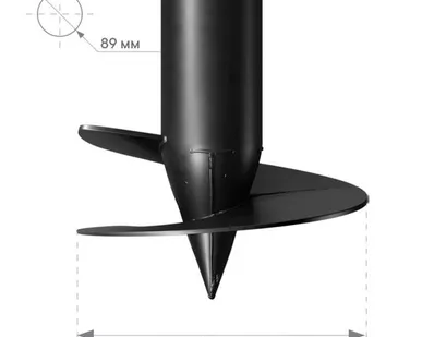 фото Свая винтовая со сварным наконечником 89/250/3000 мм (стенка 3,5 мм, лопасть 4 мм)