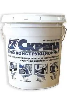 фото Смесь сухая ремонтная конструкционная Скрепа М700, Пк1, В50, W18, F400 крафт мешок 25 кг (36 шт/пал)