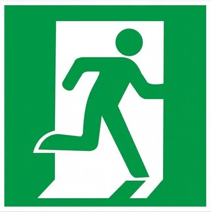 Фото №0 Знак "Выход здесь" (правосторонний) 150х150мм