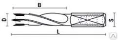 Фото №0 Сверло с твердосплавными (раздельными) напайками D=4 B=35 L=70 S=10х27 РГ