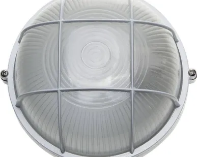 фото Светильник уличный СВЕТОЗАР влагозащищенный с решеткой круг, 60Вт