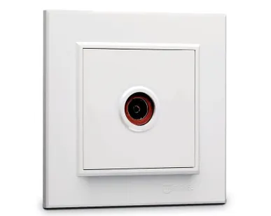 фото Розетка телевизионная оконцевая TV 1-м СП Karea IP20 4дБ бел. Makel 56001027