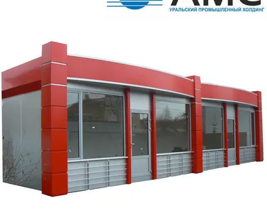 фото Строительство торговых павильонов из сэндвич панелей