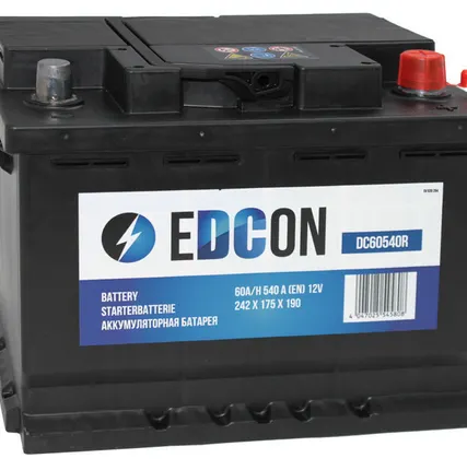 Фото №0 Аккумулятор EDCON 60Ah 540A 242/175/175 Полярность: Обратн.