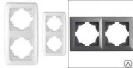 фото Рамка 2-местная серебр. Gusi extra С120-004 (кор. 30 шт)