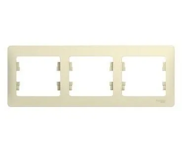 фото Рамка 3-м Glossa горизонт. беж. SE GSL000203