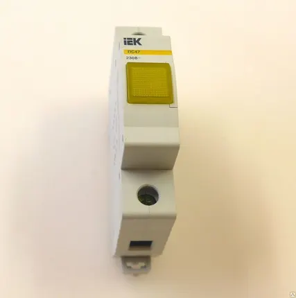 Фото №0 Лампа сигнальная желтая DIN 1P неон ЛС-47 (MLS10-230-K04)