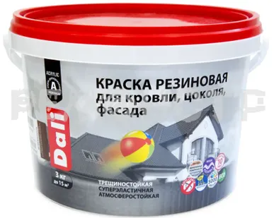 фото Краска вд  3 кг резиновая зеленая DALI Рогнеда (1/120) П