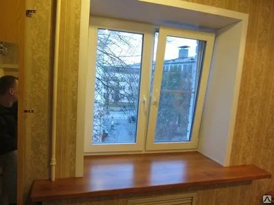 Фото №0 Окно ПВХ, размер 1300х1400, 58мм/24мм, с подоконником ДАНКЕ