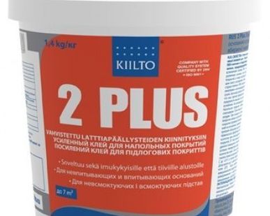 фото KIILTO 2 PLUS 4кг Универсальный клей без растворителей для пола и стен