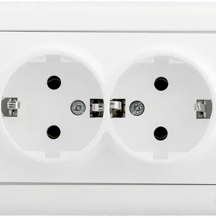 Фото №0 РС21-1-0-ББ Розетка 2-ая с з/к 16А BOLERO белый IEK