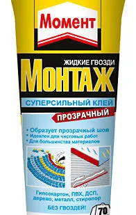 фото Клей "Момент Монтаж Суперсильный Прозрачный" (185гр) МР70(12) (1317436)