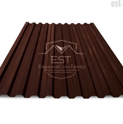 Фото №0 Профнастил С-21х1000 двусторонний | RAL 8017/8017 Коричневый шоколад