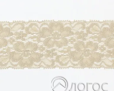 фото Кружево стрейч гипюр 1135 50 мм, бежевый