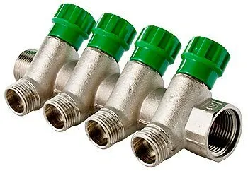 фото Коллектор с регул вентил 1"х1/2"- 4 вых Valtec