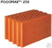 фото Кирпич POROMAX 250, 11.3 NF M100 F 50, 398х250x219 мм