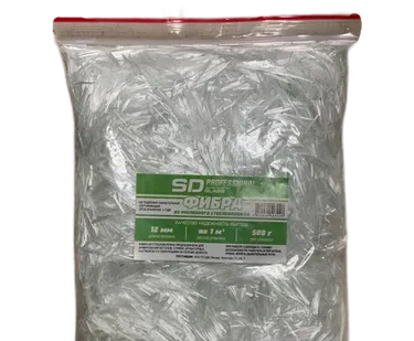 фото Фибра с/волокно для штукатурных смесей и бетонов 12 мм 0,5 кг