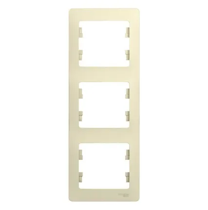 Фото №0 Рамка 3-м Glossa верт. беж. SchE GSL000207