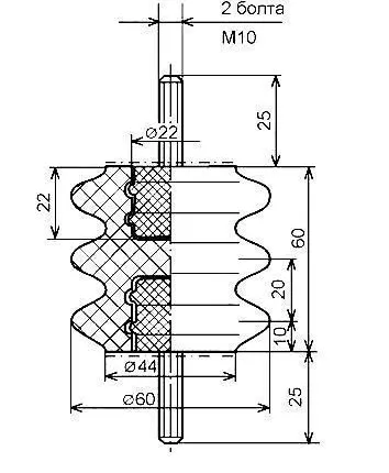 Фото №0 Опорный изолятор СА-3 армир. болтом М10
в