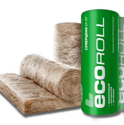 Фото №0 МИН ВАТА СТЕКЛОВАТА ECOROLL R44MR 2*50*1220*8200 20 М2 РУЛОН