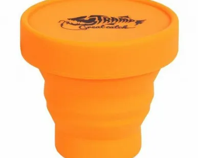 фото Стакан силиконовый складной с крышкой, оранжевый "Tramp"