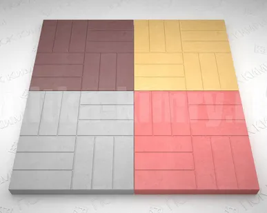 фото Тротуарная дорожка 50х50 12 кирпичей желтая