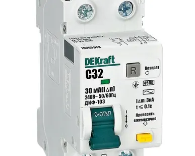 фото Выключатель автоматический дифференциального тока 2п C 32А 30мА тип AC 4.5кА ДИФ-103NEW Sche 16055DEK