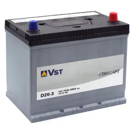 Фото №0 Аккумулятор VST Стандарт Азия D26-3 75 Ач о.п.