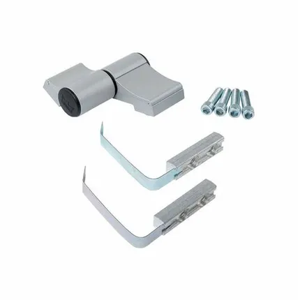 Фото №0 Петля дверная втулочная 2-х секционная, м/о 63 мм, крепление на хол. профиль, сер. 9006