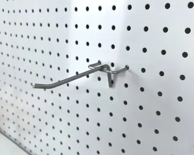 фото Крючок на перфпанель одинарный 10см, 5мм, шаг 50мм, цинк